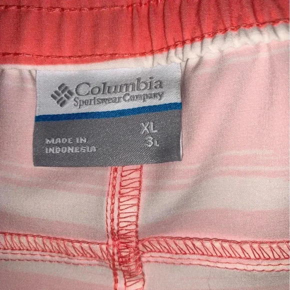 Columbia Women's XL Bogata Bay Omni-Shade Stretch Inseam 3” Shorts Coral White - Picture 9 of 9